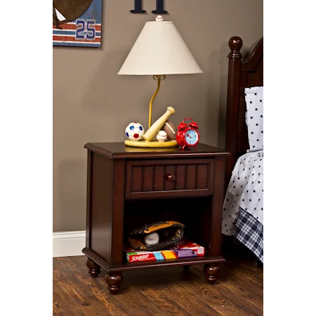 Nightstand with Drawer and Shelf